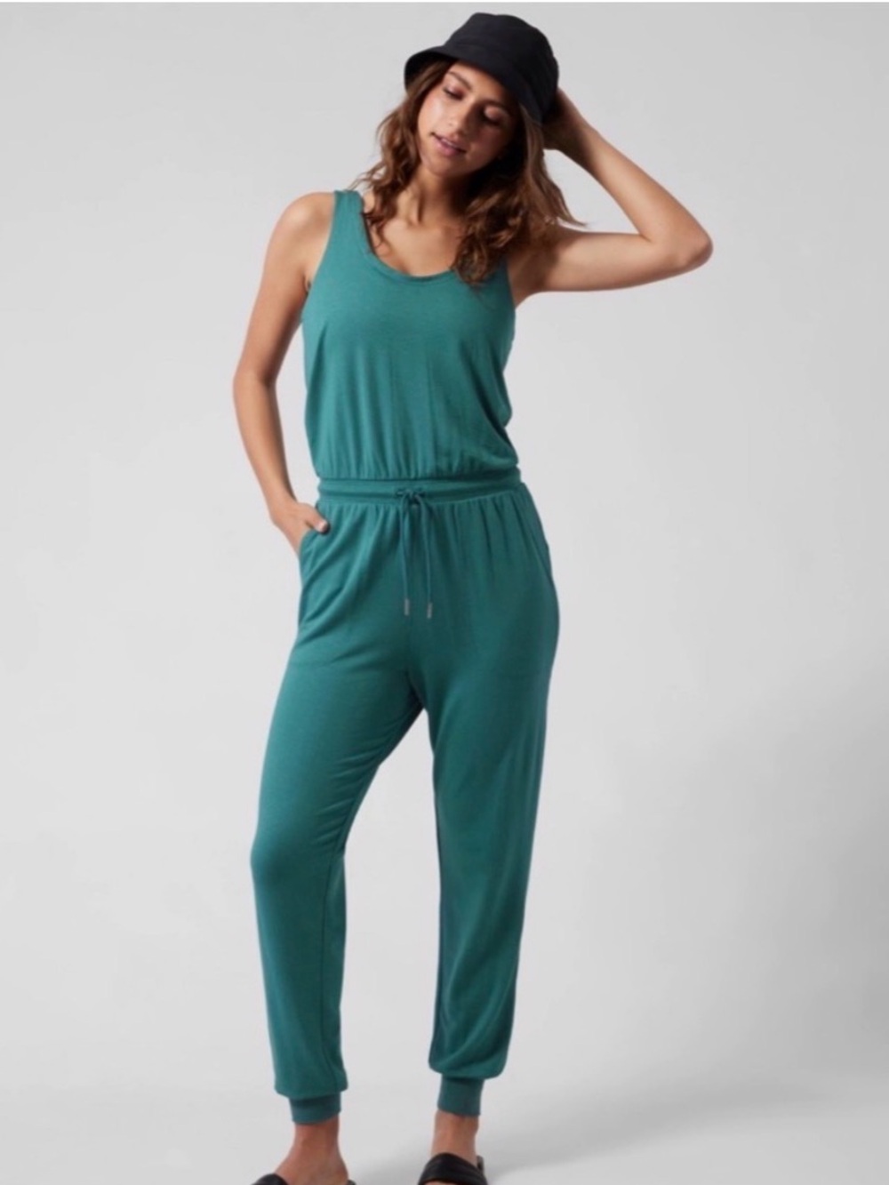Athleta Balance Jumpsuit, Soft Tencel, Borealis Green, Size S